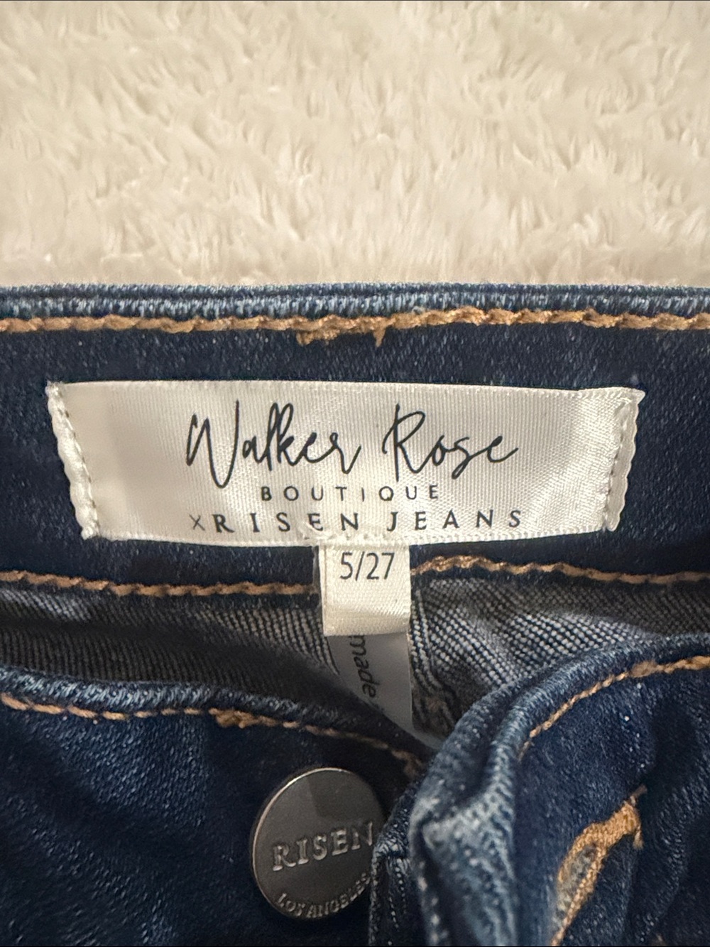Walker Rose Boutique High-Rise Jeans in Dark Blue - 5/27
